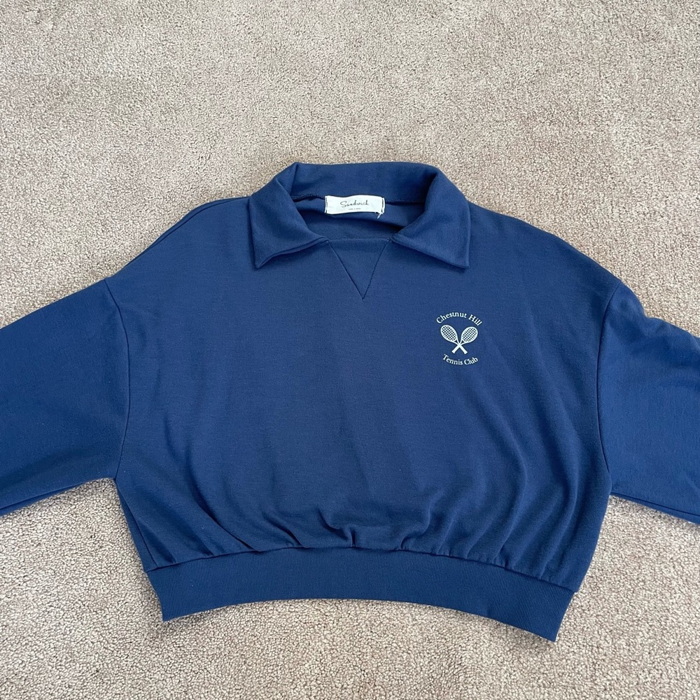Dark Blue “Chestnut Hill” Polo Long Sleeve | bought in south korea